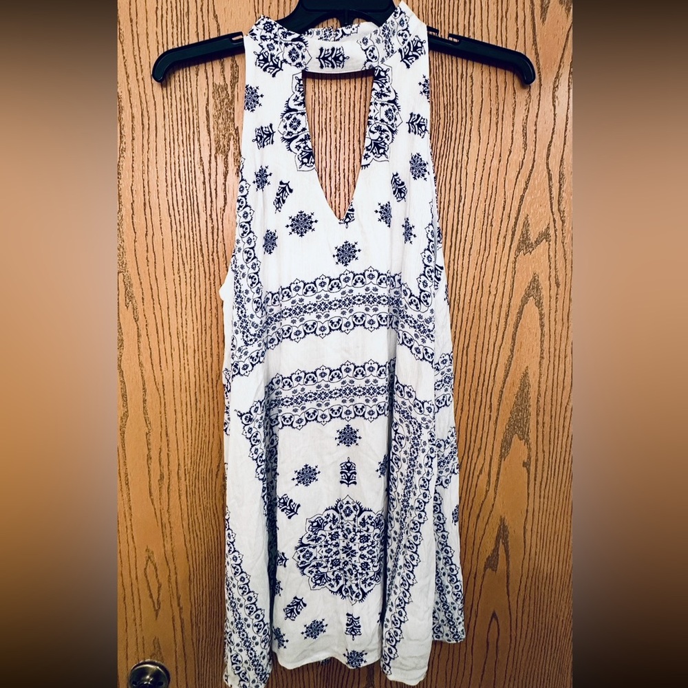 Spool 72 Navy and White Sleeveless Maxi Dress